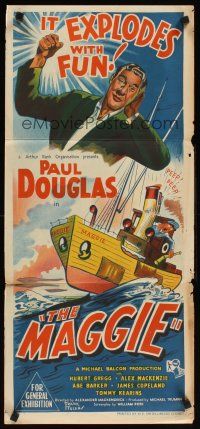2b552 HIGH & DRY Aust daybill '55 great Tyler artwork of captain Paul Douglas!