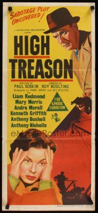 2b555 HIGH TREASON Aust daybill '52 Roy Boulting's brilliant Communist spy thriller!