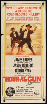 2b562 HOUR OF THE GUN Aust daybill '67 James Garner as Wyatt Earp, John Sturges, stone litho!