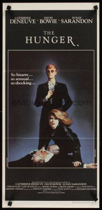 2b567 HUNGER Aust daybill '83 cool image of vampire Catherine Deneuve & rocker David Bowie!