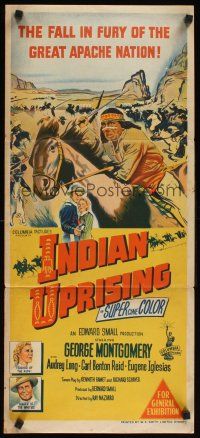 2b575 INDIAN UPRISING Aust daybill '51 George Montgomery & Audrey Long, teacher of the Reds!