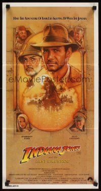 2b576 INDIANA JONES & THE LAST CRUSADE Aust daybill '89 art of Ford & Sean Connery by Drew!