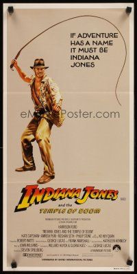 2b577 INDIANA JONES & THE TEMPLE OF DOOM Aust daybill '84 adventure is Harrison Ford's name!