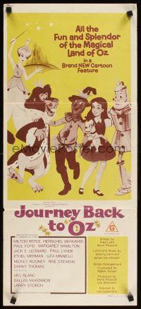 2b598 JOURNEY BACK TO OZ Aust daybill '74 animated cartoon, Milton Berle, Ethel Merman, Minnelli!