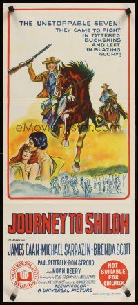 2b599 JOURNEY TO SHILOH Aust daybill '68 James Caan, Michael Sarrazin, cool western artwork!