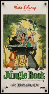 2b603 JUNGLE BOOK Aust daybill R86 Walt Disney cartoon classic, image of Mowgli & friends!