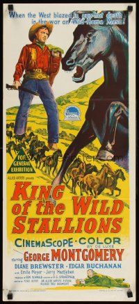 2b607 KING OF THE WILD STALLIONS Aust daybill '59 George Montgomery, Richardson Studio art!