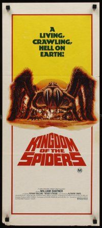 2b608 KINGDOM OF THE SPIDERS Aust daybill '77 cool different artwork of giant hairy spiders!