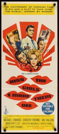 2b611 KISS THE GIRLS & MAKE THEM DIE Aust daybill '67 Henry Levin's Se tutte le donne del mondo!
