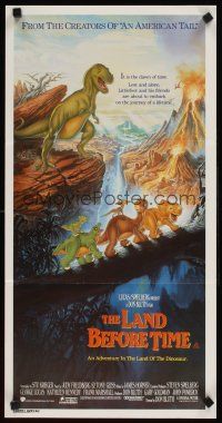 2b620 LAND BEFORE TIME Aust daybill '88 Steven Spielberg, George Lucas, dinosaur cartoon!