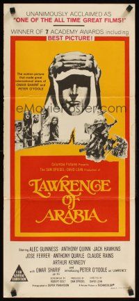 2b627 LAWRENCE OF ARABIA Aust daybill R70s David Lean classic starring Peter O'Toole!