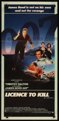 2b632 LICENCE TO KILL Aust daybill '89 Timothy Dalton as James Bond, he's out for revenge!