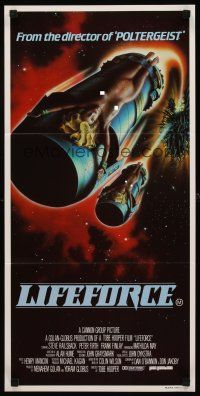 2b635 LIFEFORCE Aust daybill '85 Tobe Hooper directed, sexy space vampires, cool sci-fi art!