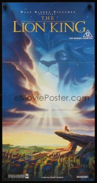 2b637 LION KING blue style Aust daybill '94 classic Disney cartoon set in Africa, Pride Rock!