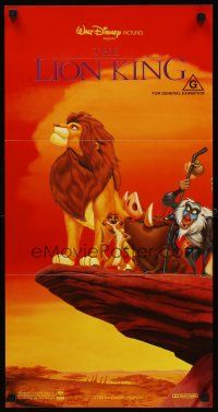 2b638 LION KING red style Aust daybill '94 classic Disney cartoon set in Africa, Pride Rock!