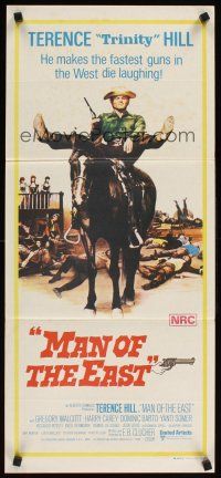2b660 MAN OF THE EAST Aust daybill '74 wacky image of cowboy Terence Hill, spaghetti western!