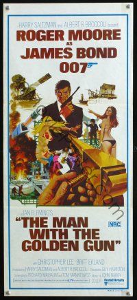 2b663 MAN WITH THE GOLDEN GUN Aust daybill '74 Roger Moore as James Bond by Robert McGinnis!