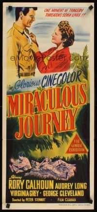2b678 MIRACULOUS JOURNEY Aust daybill '48 Rory Calhoun, Audrey Long, jungle adventure!