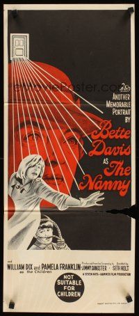 2b691 NANNY Aust daybill '65 creepy Bette Davis, Hammer horror, different art!