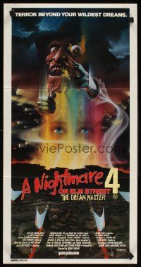 2b699 NIGHTMARE ON ELM STREET 4 Aust daybill '89 art of Englund as Freddy Krueger by Matthew Peak!