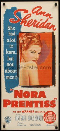 2b701 NORA PRENTISS Aust daybill '47 loving sexy Ann Sheridan once is once too often!