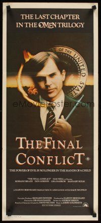 2b710 OMEN 3 - THE FINAL CONFLICT Aust daybill '81 creepy image of Sam Neill as President Damien!