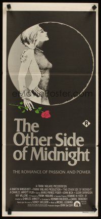 2b715 OTHER SIDE OF MIDNIGHT Aust daybill '77 Sidney Sheldon, Marie-France Pisier, cool sexy art!