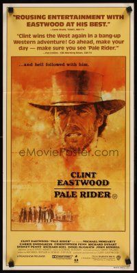2b720 PALE RIDER Aust daybill '85 great artwork of cowboy Clint Eastwood by C. Michael Dudash!