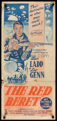 2b723 PARATROOPER Aust daybill '53 Alan Ladd, English Red Beret, a thousand thrills a second!
