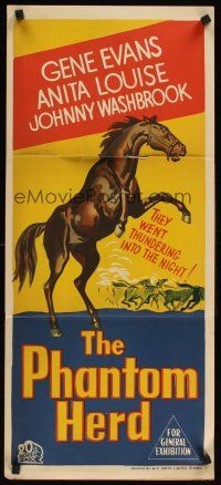 2b731 PHANTOM HERD Aust daybill '55 Gene Evans, art of Wahana as Flicka the horse!