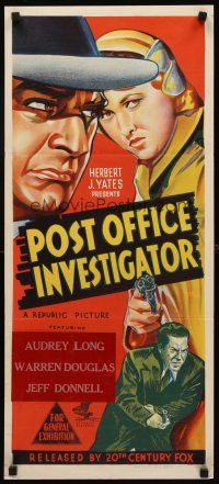 2b746 POST OFFICE INVESTIGATOR Aust daybill '49 Audrey Long, USPS, different stone litho!
