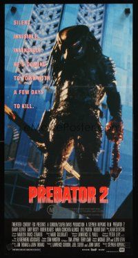 2b747 PREDATOR 2 Aust daybill '90 Danny Glover, Gary Busey, cool sci-fi sequel!