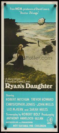 2b806 RYAN'S DAUGHTER Aust daybill '70 David Lean, art of Sarah Miles on beach by Lesser!
