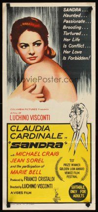 2b810 SANDRA Aust daybill '65 Luchino Visconti, sexy Claudia Cardinale loves her brother!
