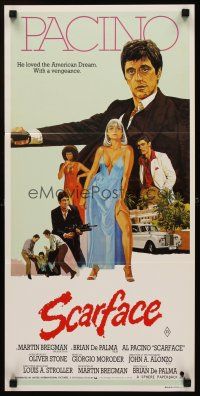 2b817 SCARFACE Aust daybill '83 art of Al Pacino as Tony Montana, Michelle Pfeiffer!