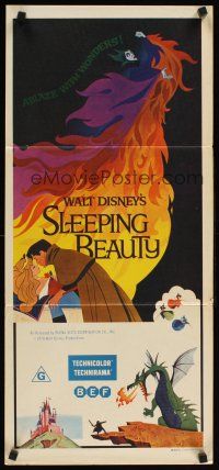 2b845 SLEEPING BEAUTY Aust daybill R1970s Walt Disney cartoon fairy tale fantasy classic!