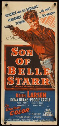 2b858 SON OF BELLE STARR Aust daybill '53 Keith Larsen, Peggie Castle, Dona Drake!