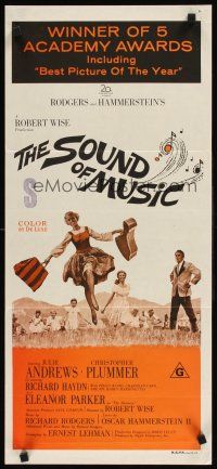 2b860 SOUND OF MUSIC Aust daybill R70s classic artwork of Julie Andrews & Chistopher Plummer!