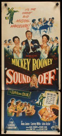 2b861 SOUND OFF Aust daybill '52 Mickey Rooney, Blake Edwards, different stone litho!