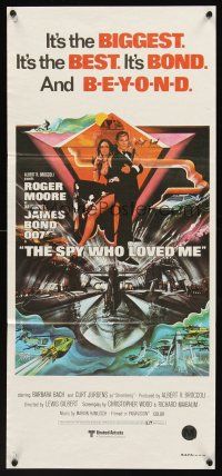 2b867 SPY WHO LOVED ME Aust daybill '77 Roger Moore as James Bond 007 by Bob Peak!