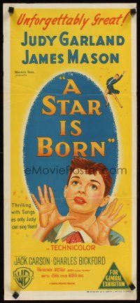 2b876 STAR IS BORN Aust daybill '54 great close up art of Judy Garland, classic!