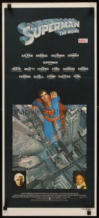 2b896 SUPERMAN Aust daybill '78 comic book hero Christopher Reeve, Gene Hackman, Marlon Brando!