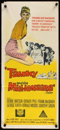 2b907 TAMMY & THE MILLIONAIRE Aust daybill '67 Debbie Watson learns facts of love, from TV show!