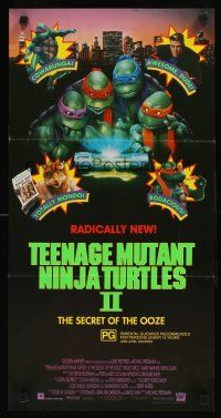 2b910 TEENAGE MUTANT NINJA TURTLES II Aust daybill '91 Secret of the Ooze!