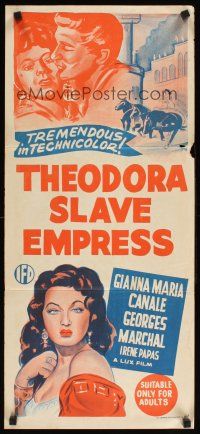 2b915 THEODORA SLAVE EMPRESS Aust daybill '54 Georges Marchal & art of pretty Gianna Maria Canale!