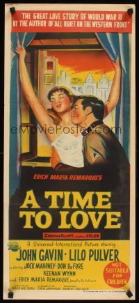 2b928 TIME TO LOVE & A TIME TO DIE Aust daybill '58 love story of WWII by Erich Maria Remarque!