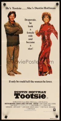 2b933 TOOTSIE Aust daybill '82 cross-dressing Dustin Hoffman as himself & in drag!