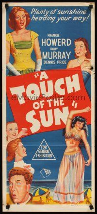2b939 TOUCH OF THE SUN Aust daybill '56 Frankie Howerd, Ruby Murray, stone litho art!