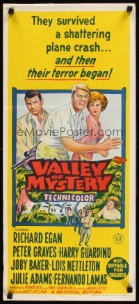 2b957 VALLEY OF MYSTERY Aust daybill '67 Peter Graves, Lois Nettleton, they survived plane crash