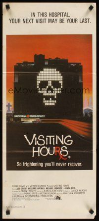 2b963 VISITING HOURS Aust daybill '82 William Shatner, Lee Grant, skull in hospital horror art!